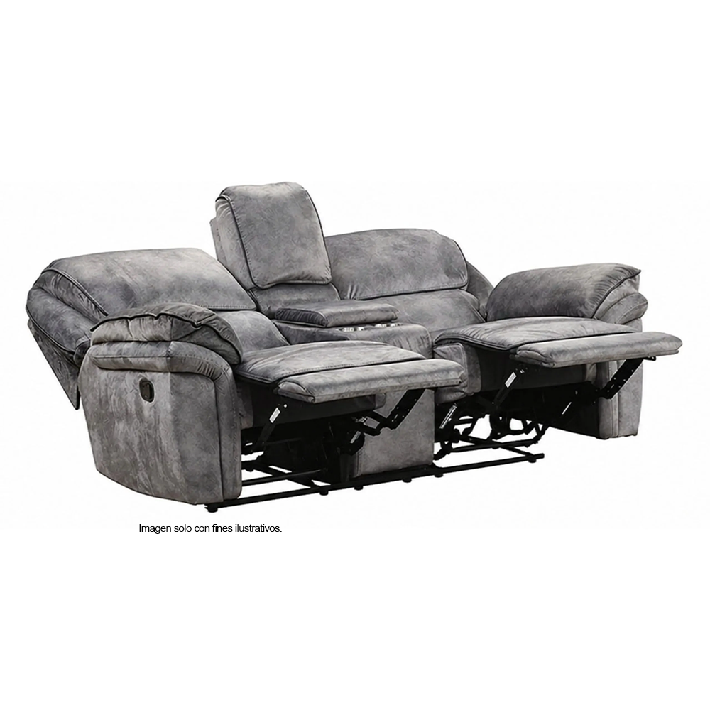 Juego de sala reclinable 3+2 puestos, modelo NX6002GY-SF/LV, Themis, tapizado en color gris.