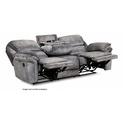 Juego de sala reclinable 3+2 puestos, modelo NX6002GY-SF/LV, Themis, tapizado en color gris.