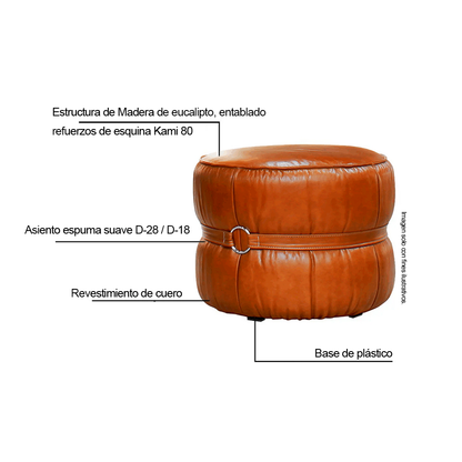 Piecero de cuero, modelo Senegal Luxury 417002, color caramelo