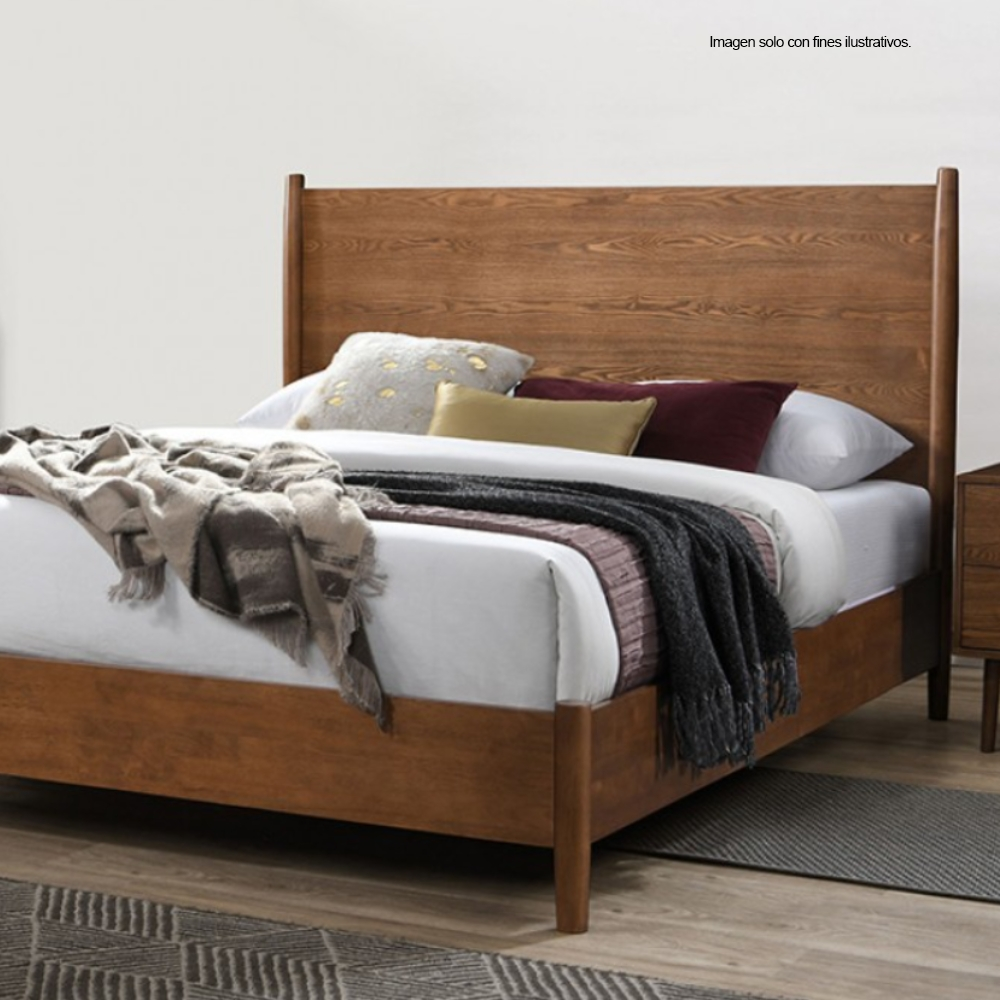 Recamara MILA FM7220WN-Q (20-2625) tamaño Queen, con dos mesitas de noche, color chocolate.