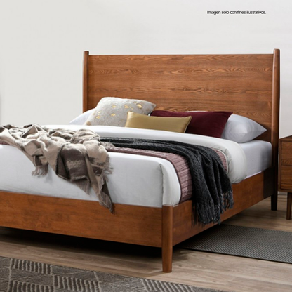 Recamara MILA FM7220WN-Q (20-2625) tamaño Queen, con dos mesitas de noche, color chocolate.