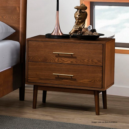 Recamara MILA FM7220WN-Q (20-2625) tamaño Queen, con dos mesitas de noche, color chocolate.