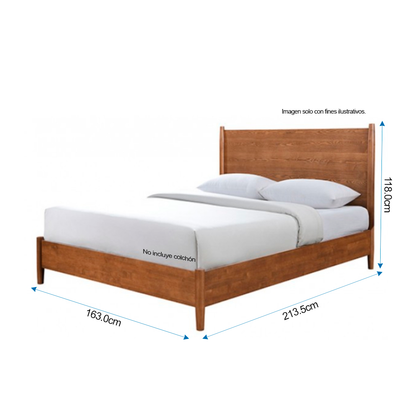 Recamara MILA FM7220WN-Q (20-2625) tamaño Queen, con dos mesitas de noche, color chocolate.