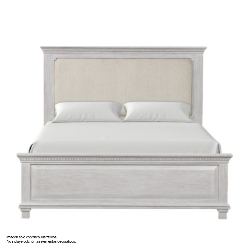Recamara ARIA FM7707GY-Q (20-2628) tamaño Queen, en color gris desgastado, incluye 2 mesitas de noche.