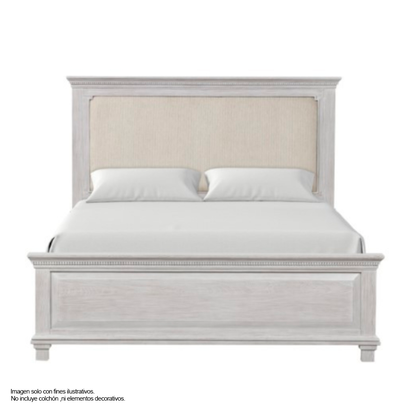 Recamara ARIA FM7707GY-Q (20-2628) tamaño Queen, en color gris desgastado, incluye 2 mesitas de noche.