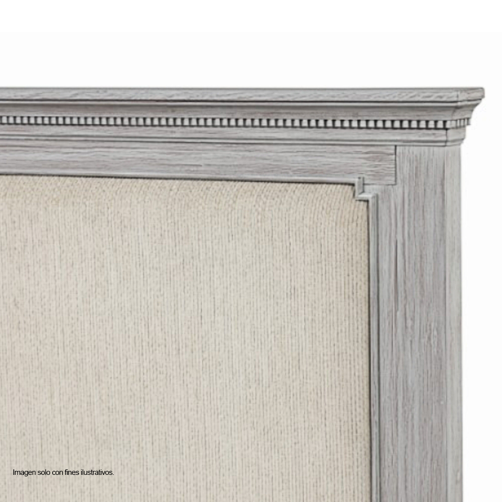 Recamara ARIA FM7707GY-Q (20-2628) tamaño Queen, en color gris desgastado, incluye 2 mesitas de noche.
