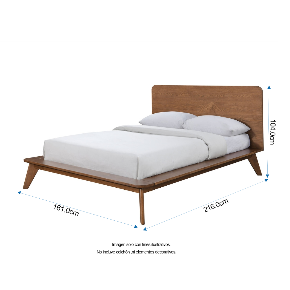 Recamara CLARA FM7222WN-Q (20-2637) tamano Queen, incluye 2 mesitas de noche. color chocolate.