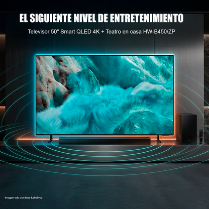 Combo Televisor 50" Smart QLED 4K QN50Q7FAAPXPA + Teatro en casa HW-B450/ZP Samsung