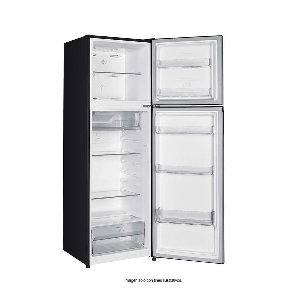 Refrigeradora Top Mount 9,6pc (272 litros) RF-NV272LSS, no frost, inverter, manigueta empotrada. MYSTIC.