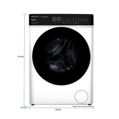 Lavadora/ secadora automática, carga frontal ,14kg lavado y 8kg secado WM-ACF1428-W, Inverter, 15 funciones de lavado, bloqueo de niños. MYSTIC
