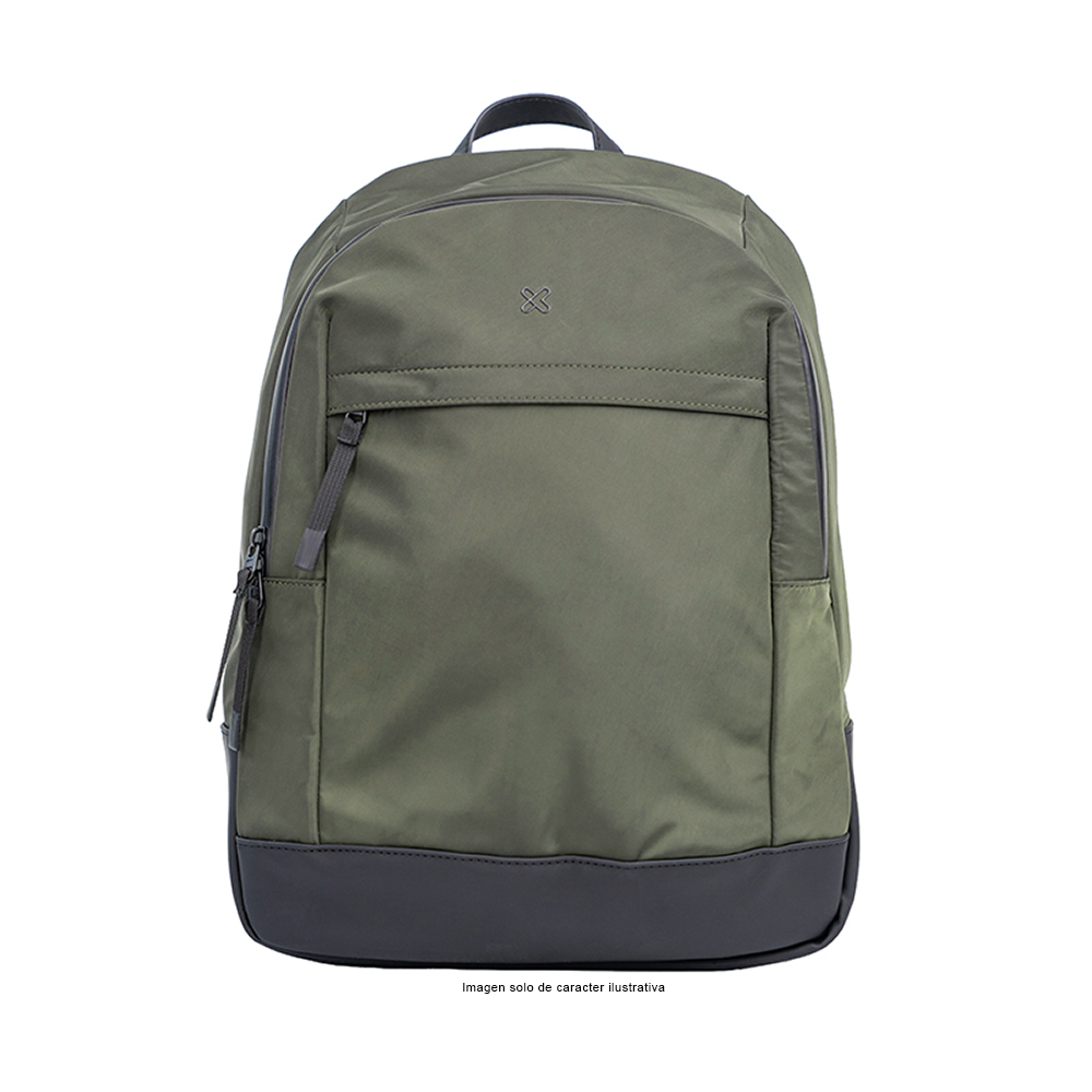 Mochila para laptop de 15.6" modelo KNB-756 Klip, color verde negro.