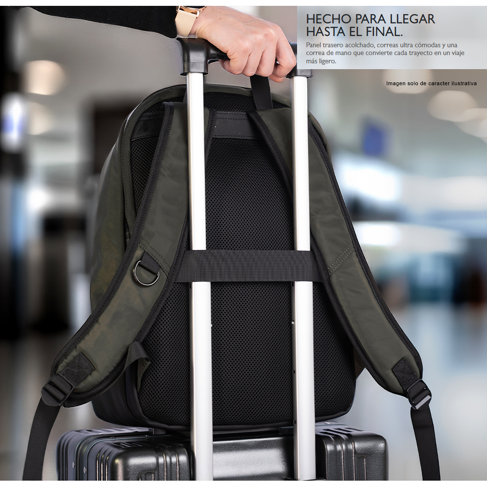 Mochila para laptop de 15.6" modelo KNB-756 Klip, color verde negro.