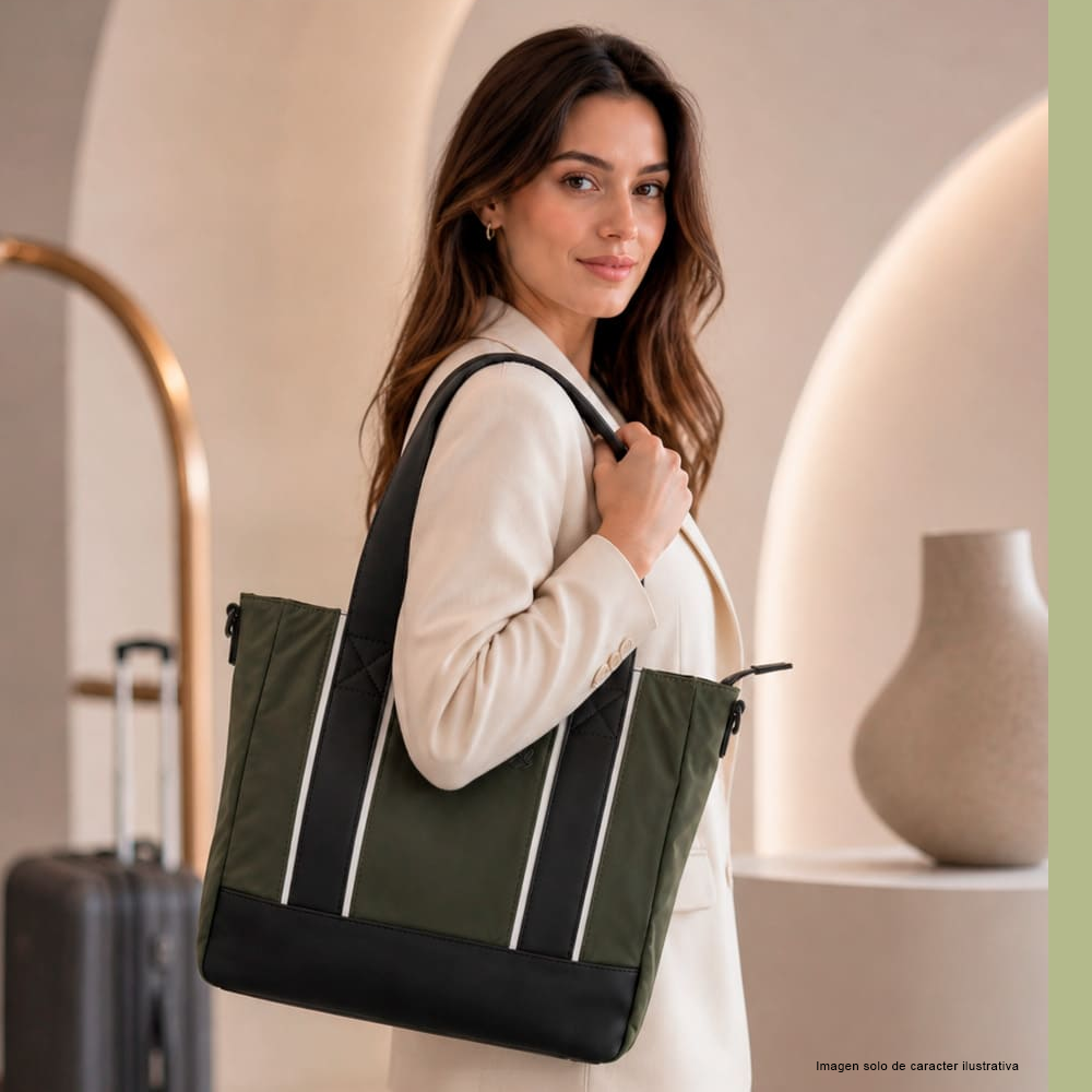 Bolso para laptop de 13" modelo KLB-751 color verde negro.