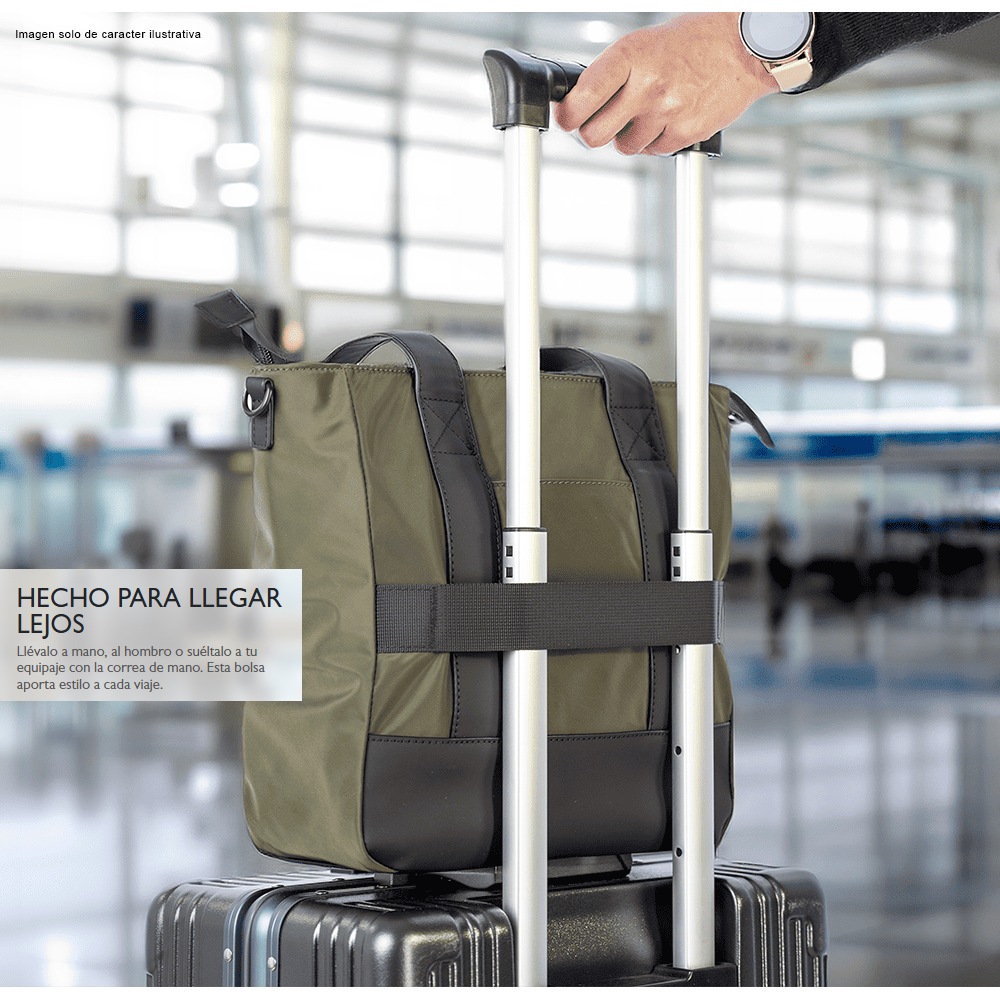 Bolso para laptop de 13" modelo KLB-751 color verde negro.