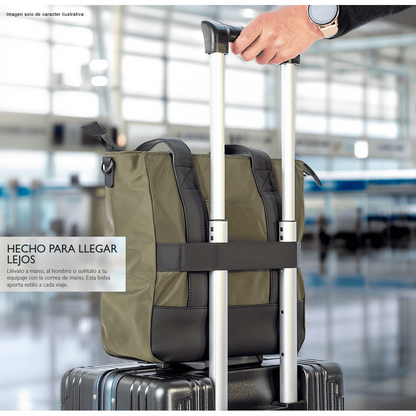 Bolso para laptop de 13" modelo KLB-751 color verde negro.