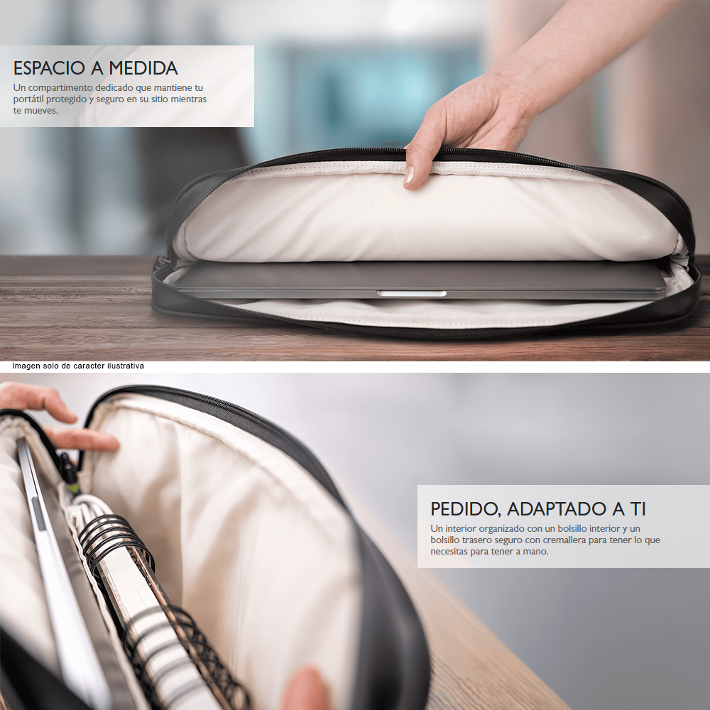 Funda para laptop de 14" modelo KNS-750, color verde negro.