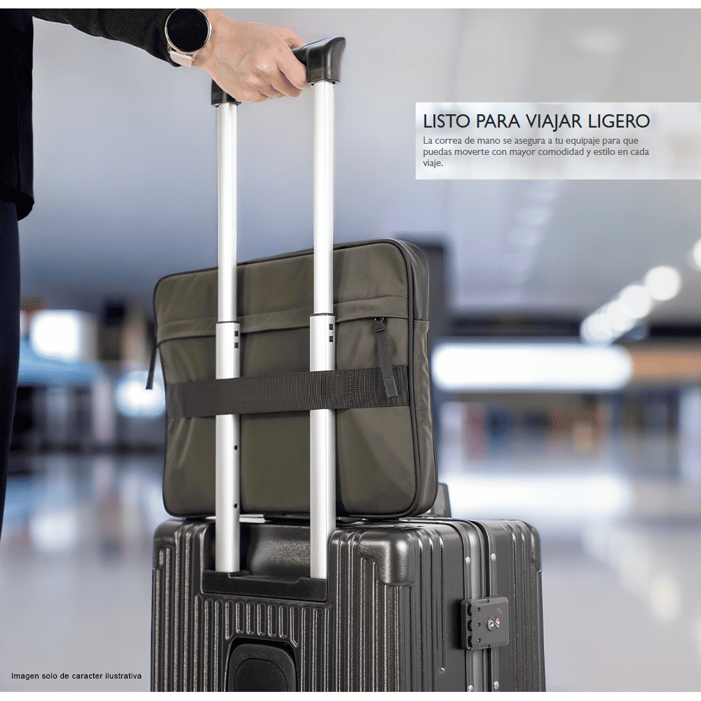 Funda para laptop de 14" modelo KNS-750, color verde negro.