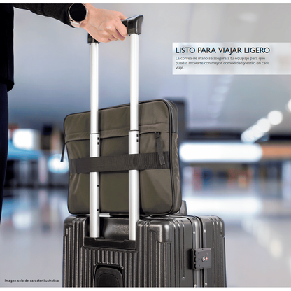 Funda para laptop de 14" modelo KNS-750, color verde negro.