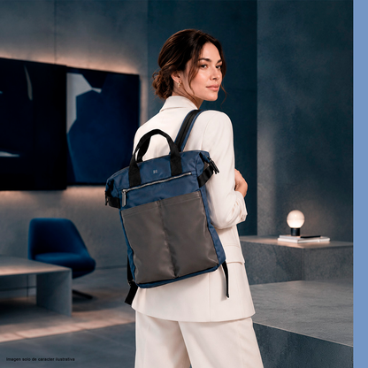 Mochila para Laptop 16" modelo ARUM KNB-721, color gris azul.