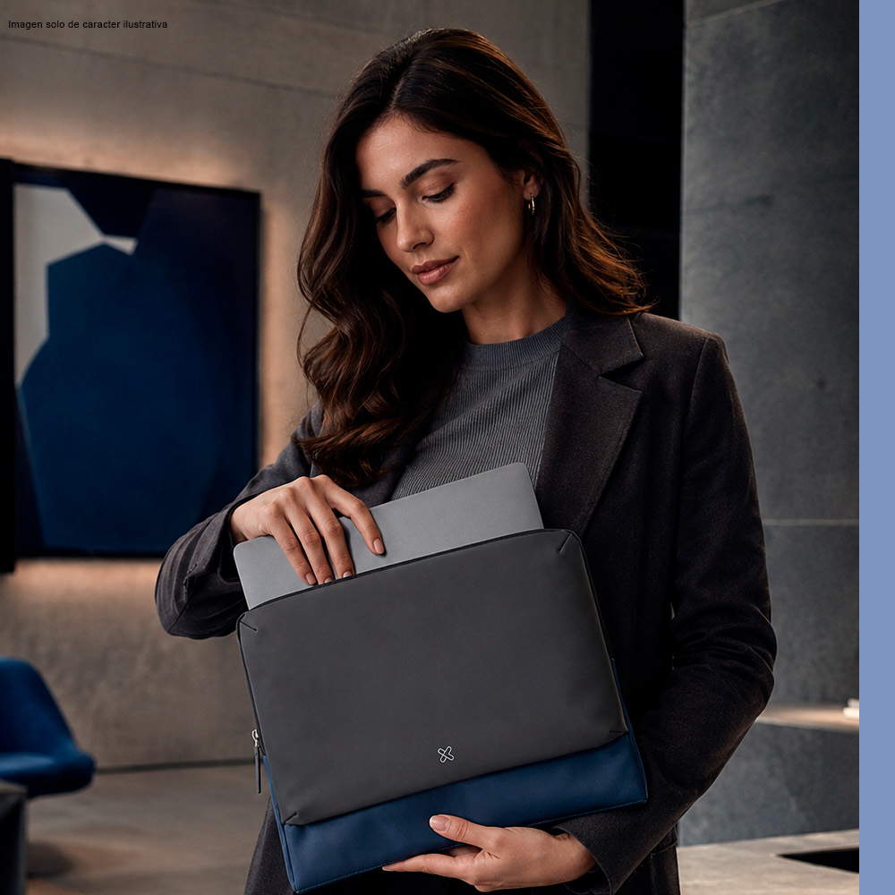 Funda para laptop de 16" modelo ARUM KNS-760, color gris azul