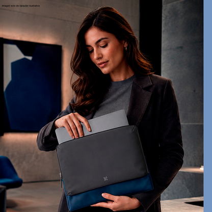 Funda para laptop de 16" modelo ARUM KNS-760, color gris azul