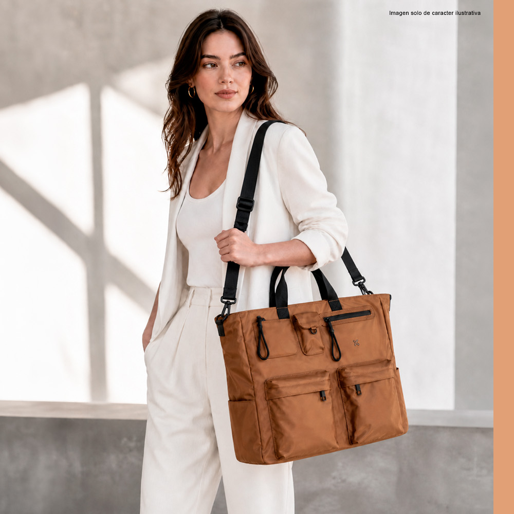 Bolso para laptop 15.6" modelo Nomadia KLB-851 color brown