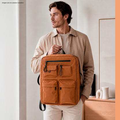 Mochila para laptop NOMADIA KNB-775 color Brown Klip