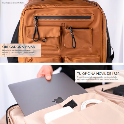 Mochila para laptop NOMADIA KNB-775 color Brown Klip