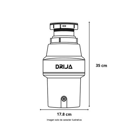 Triturador de alimentos FRANTOIO 1/2 HP Drija potencia 372W/3800RPM.120V DRIJA
