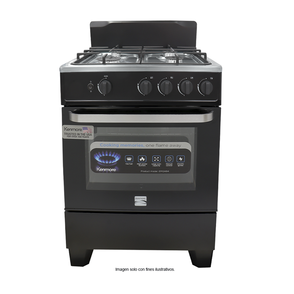 Estufa a gas 24" modelo EMI24B4, 4 quemadores, encendido eléctrico KENMORE
