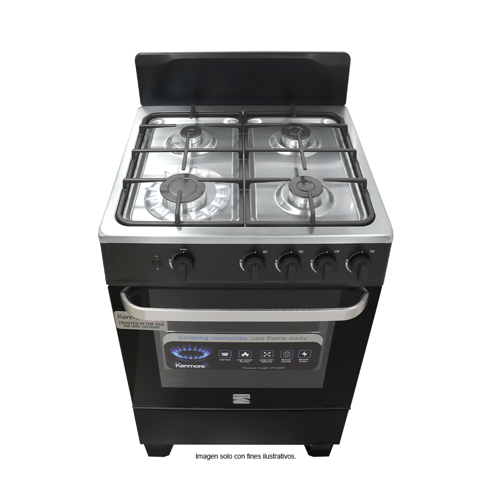 Estufa a gas 24" modelo EMI24B4, 4 quemadores, encendido eléctrico KENMORE