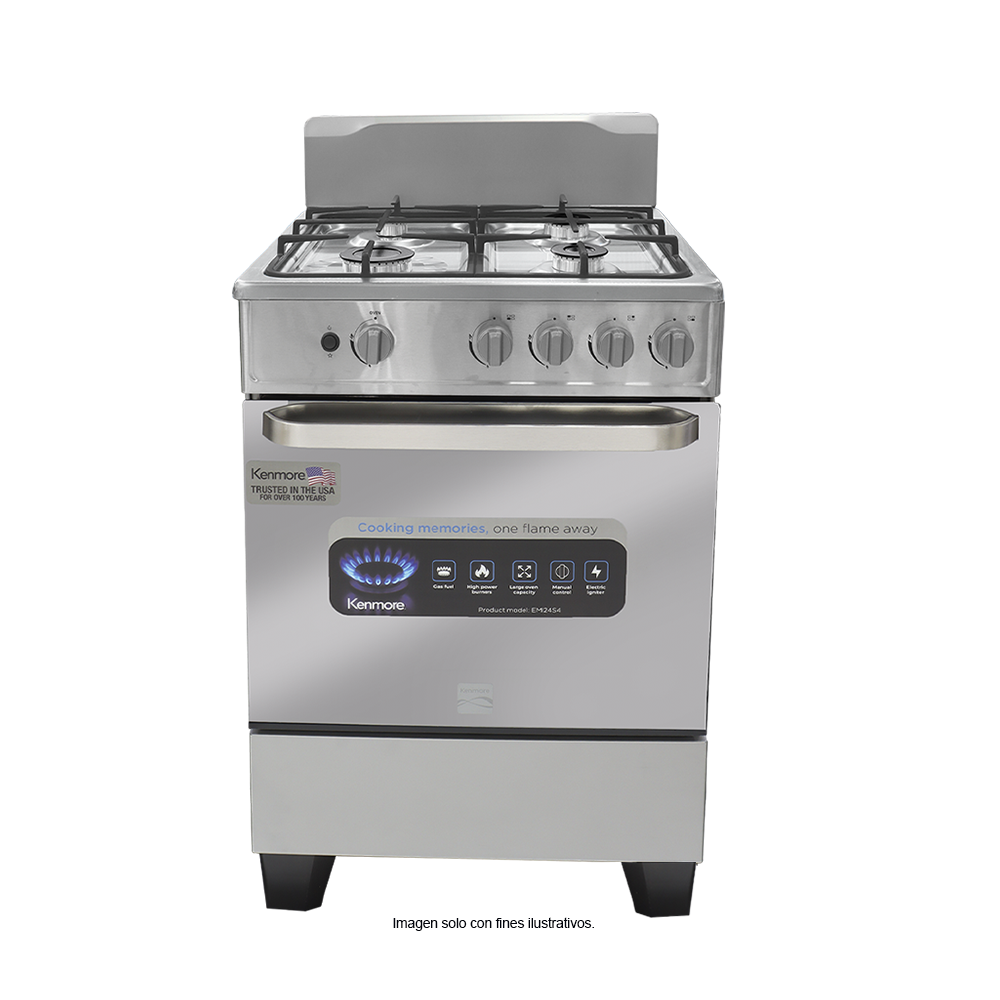 Estufa a gas 24" modelo EMI24S4, 4 quemadores, encendido eléctrico  KENMORE