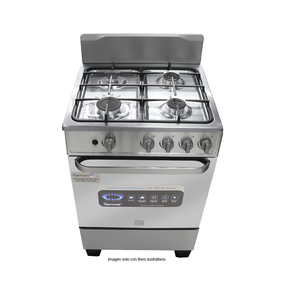 Estufa a gas 24" modelo EMI24S4, 4 quemadores, encendido eléctrico  KENMORE