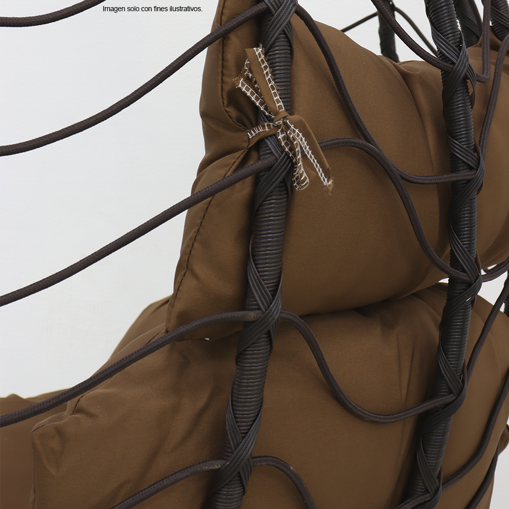 Silla colgante modelo 854-ARCHICHCH, color chocolate, estructura de metal.