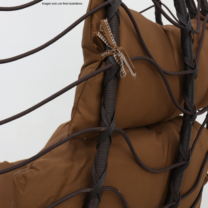 Silla colgante modelo 854-ARCHICHCH, color chocolate, estructura de metal.
