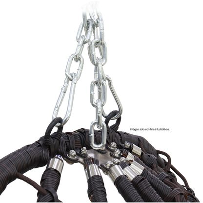 Silla colgante modelo 854-ARCHICHCH, color chocolate, estructura de metal.
