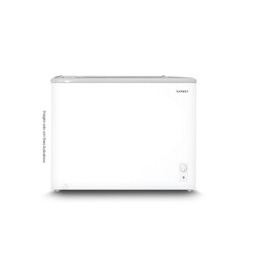 Congelador horizontal RFG-0777F capacidad de 5.89 pc (167 litros) ventanas de vidrio deslizantes. SANKEY