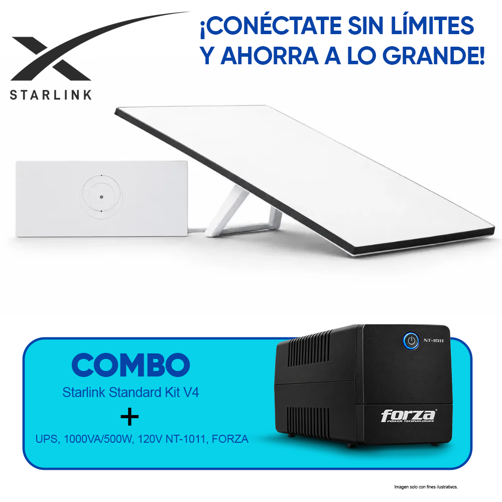 Combo Starlink Kit V4 sistema de internet satelital + UPS FORZA 1000VA