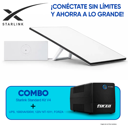 Combo Starlink Kit V4 sistema de internet satelital + UPS FORZA 1000VA