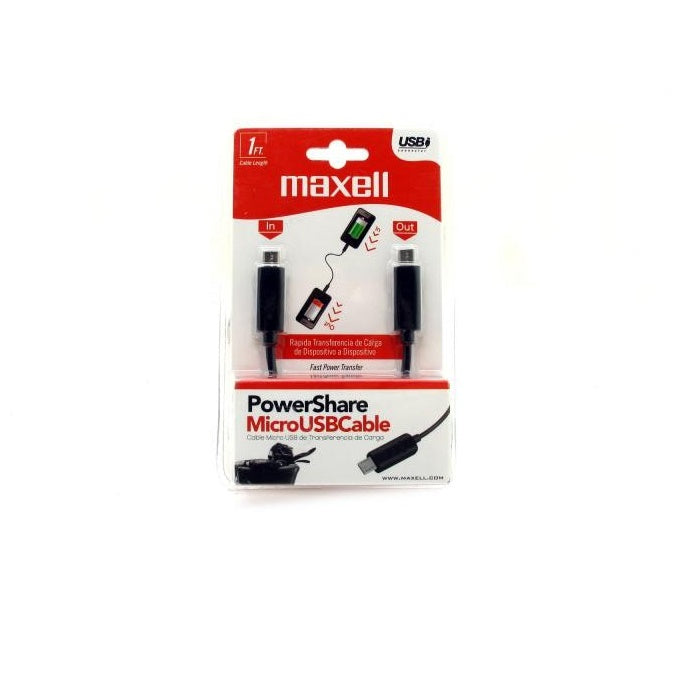 Maxell 347445 Accesorio Celular Cable Micro USB A Micro USB 0.3M Negro