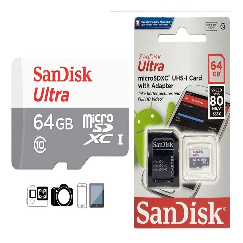 Sandisk SDSQUNS-064G-GN3MA Memoria Microsd 64GB C10