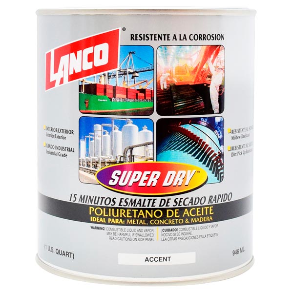Lanco Pintura Anticorrosiva Super Dry Accent 1/4 Galon