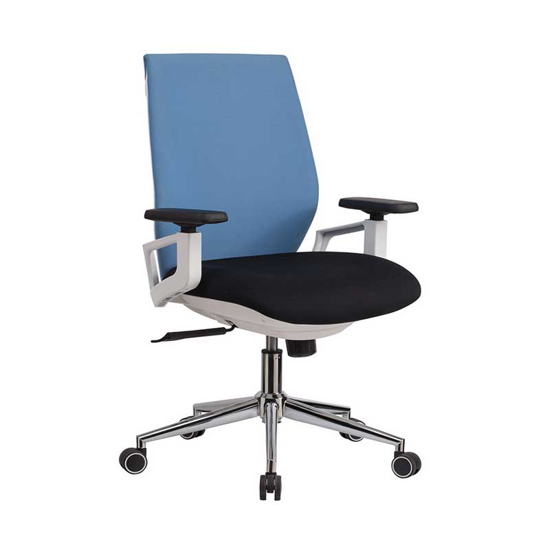 Silla ejecutiva modelo new york x-15-1, respaldar de malla color azul y asiento de color negro