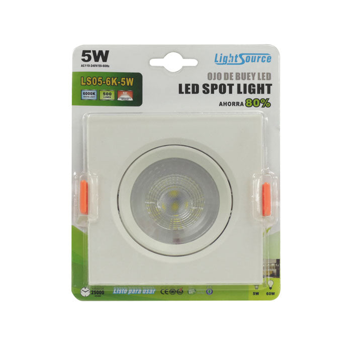 Light Source Lampara Comercial LED Kit Spot LED LS05-5W-6K