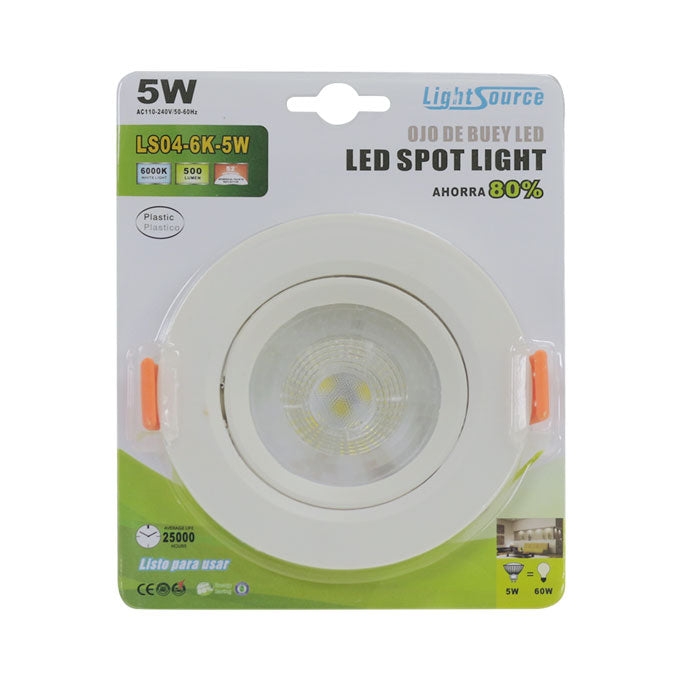 Light Source Lampara Comercial LED Kit Spot LED Ls04-5W-6K