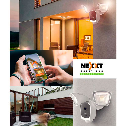 Nexxt Lampara Nhc-F610 Floodlight Con Sensor-Cámara 1080P LED Wi-Fi