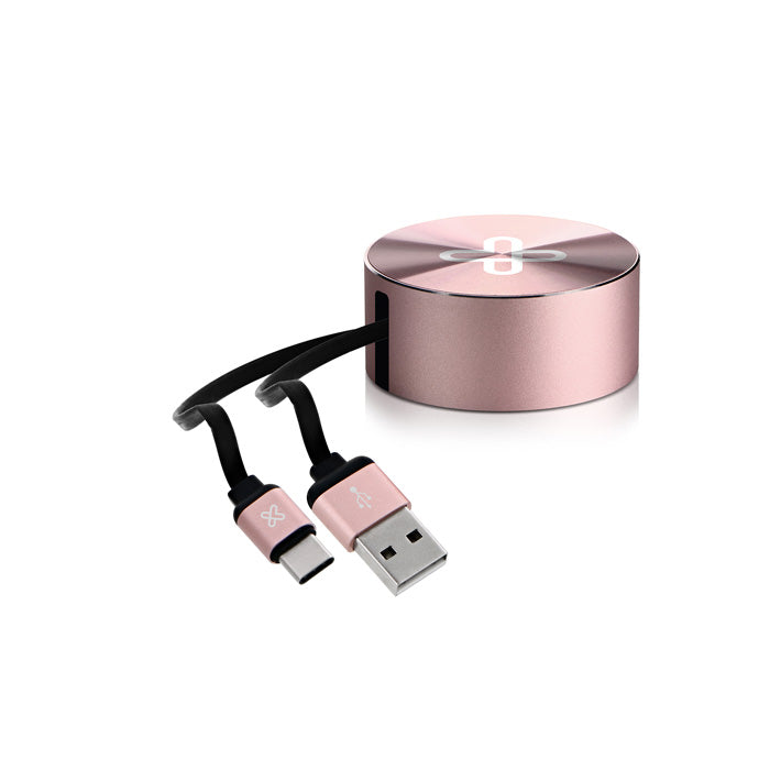 Klip KAC-110RG Cable USB C - USB A 1M Retractable Rose Gold