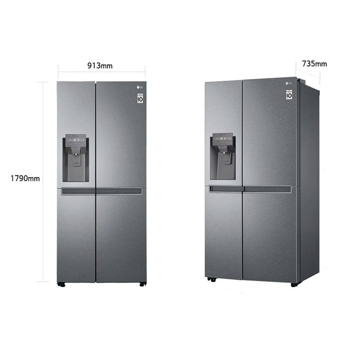 LG Refrigeradora 22Pc GS65WPPK Inverter Dispensador de Agua Ice Maker Bandejas de Vidrio Templado