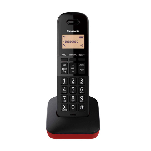 Panasonic KX-TGB310LAR Telefono Inalámbrico Negro y Rojo 1 Auricular