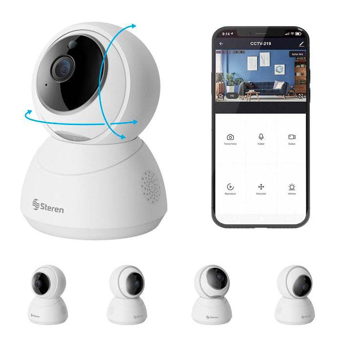 Steren CCTV-219 Cámara de Seguridad Wifi 1080 C/Mov y Seguidor de Mov